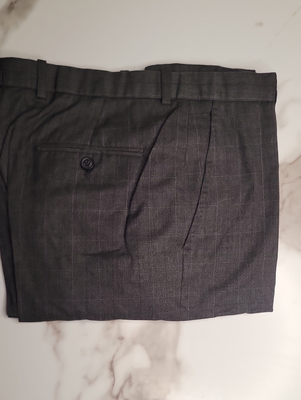 Men's Charcoal Gray Windowpane Dress Shorts